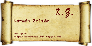 Kármán Zoltán névjegykártya