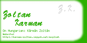 zoltan karman business card