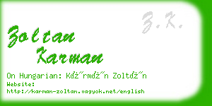 zoltan karman business card